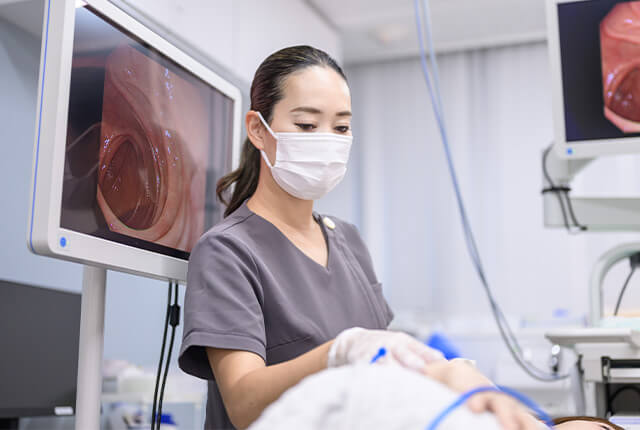 八丁堀いしかわ内科クリニックの大腸カメラ検査の様子